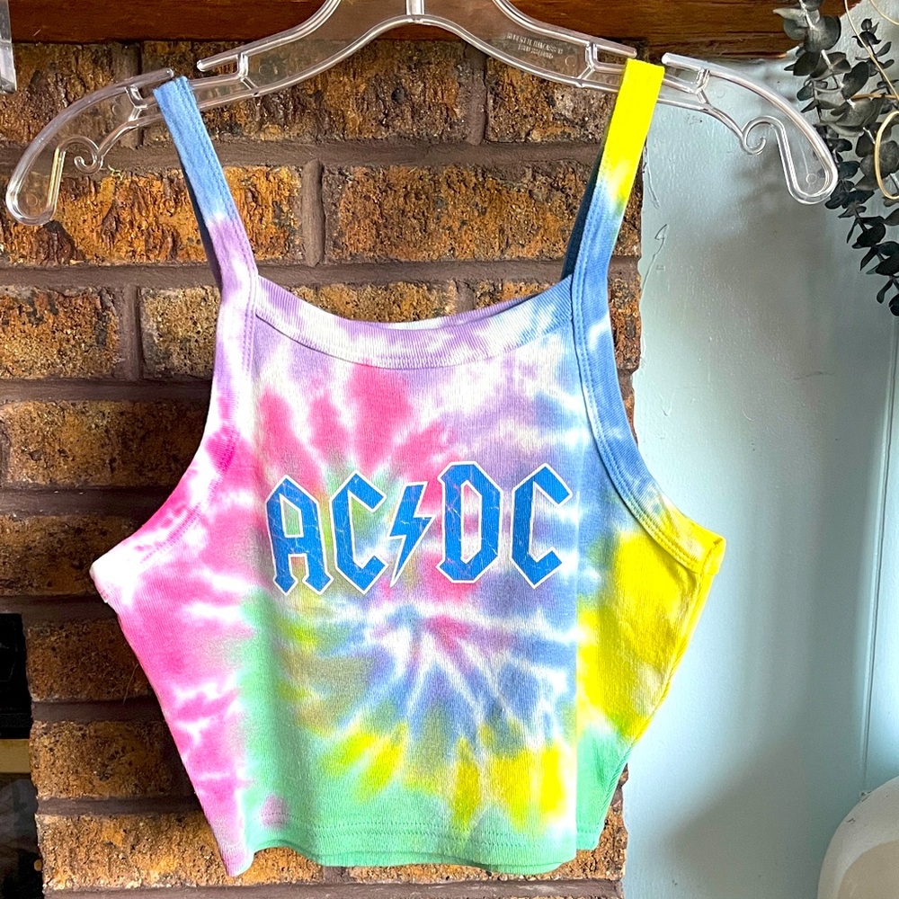 🎈3/$20 NWOT Forever 21 ACDC tie dye tank top